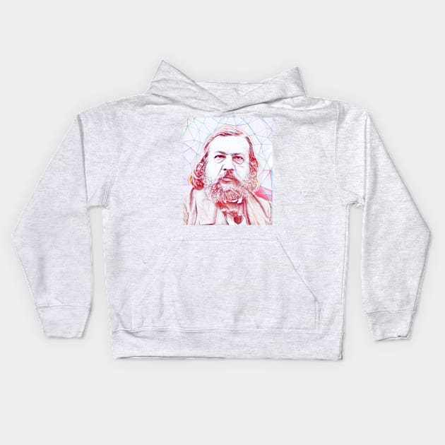 Theophile Gautier Portrait | Theophile Gautier Artwork | Line Art Kids Hoodie by JustLit